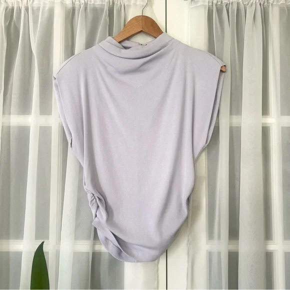 Michael Stars Amara Power Shoulder Tee Amethyst Size Small - Picture 1 of 7